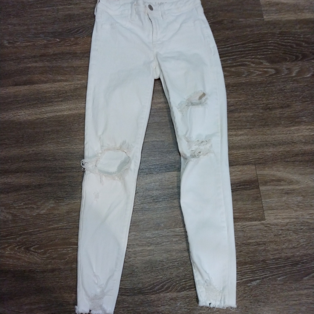 American Eagle Women's Ripped Ne(x)t Level Stretch Hi-Rise Jegging